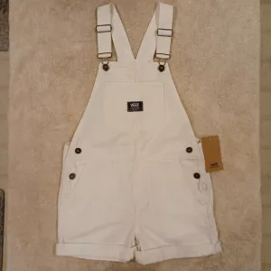 Vans Women's Large Ground Work Shortall Marshmallow White Overalls VN000G8WFS8