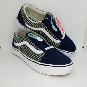 VANS Old Skool NEW Men's Striped Dress Blue/White Sports Team Sneakers-sz. 8 1/2