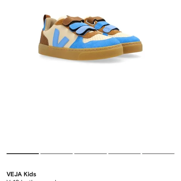VEJA Kids Blue and Brown Sneakers