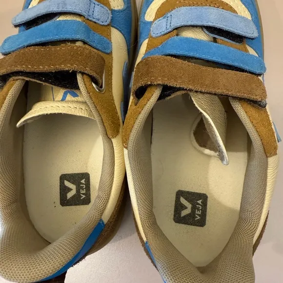 VEJA Kids Blue and Brown Sneakers