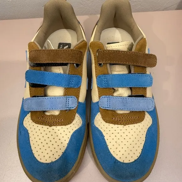 VEJA Kids Blue and Brown Sneakers