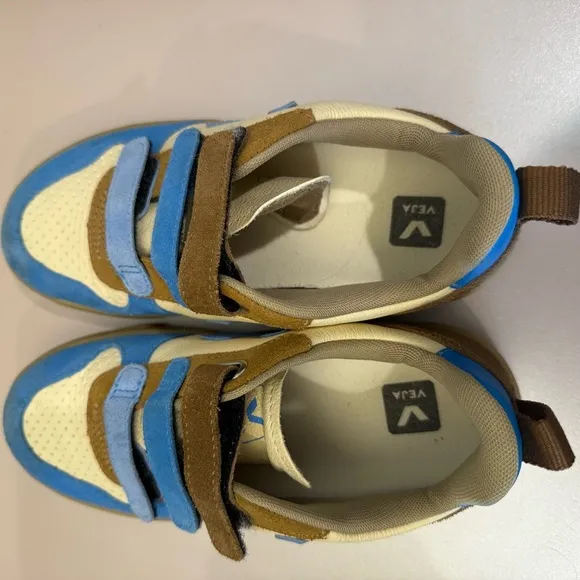 VEJA Kids Blue and Brown Sneakers