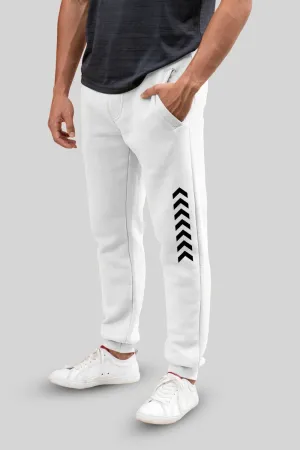Vertical Arrow White Jogger