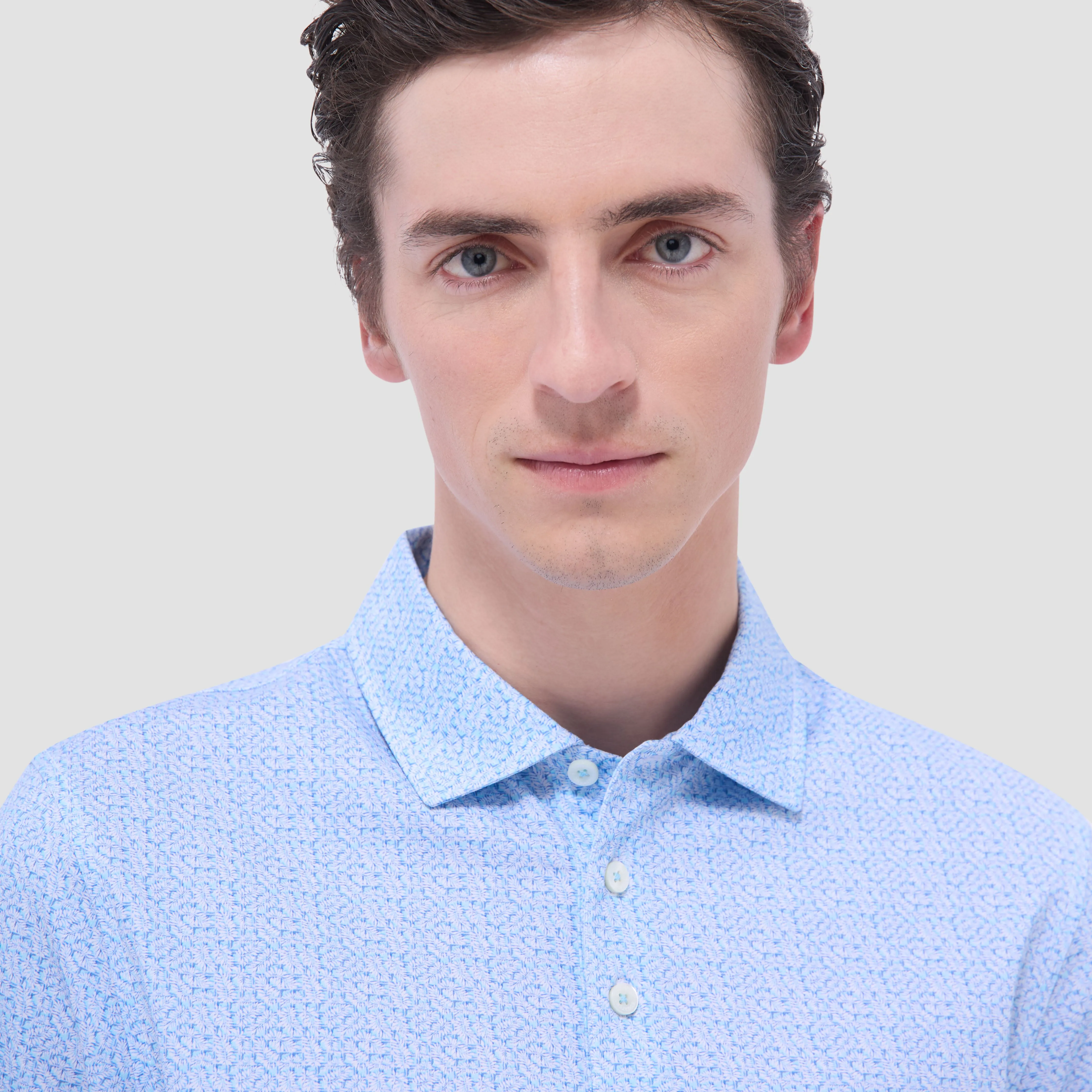 Victor Leaf Print OoohCotton Polo Shirt