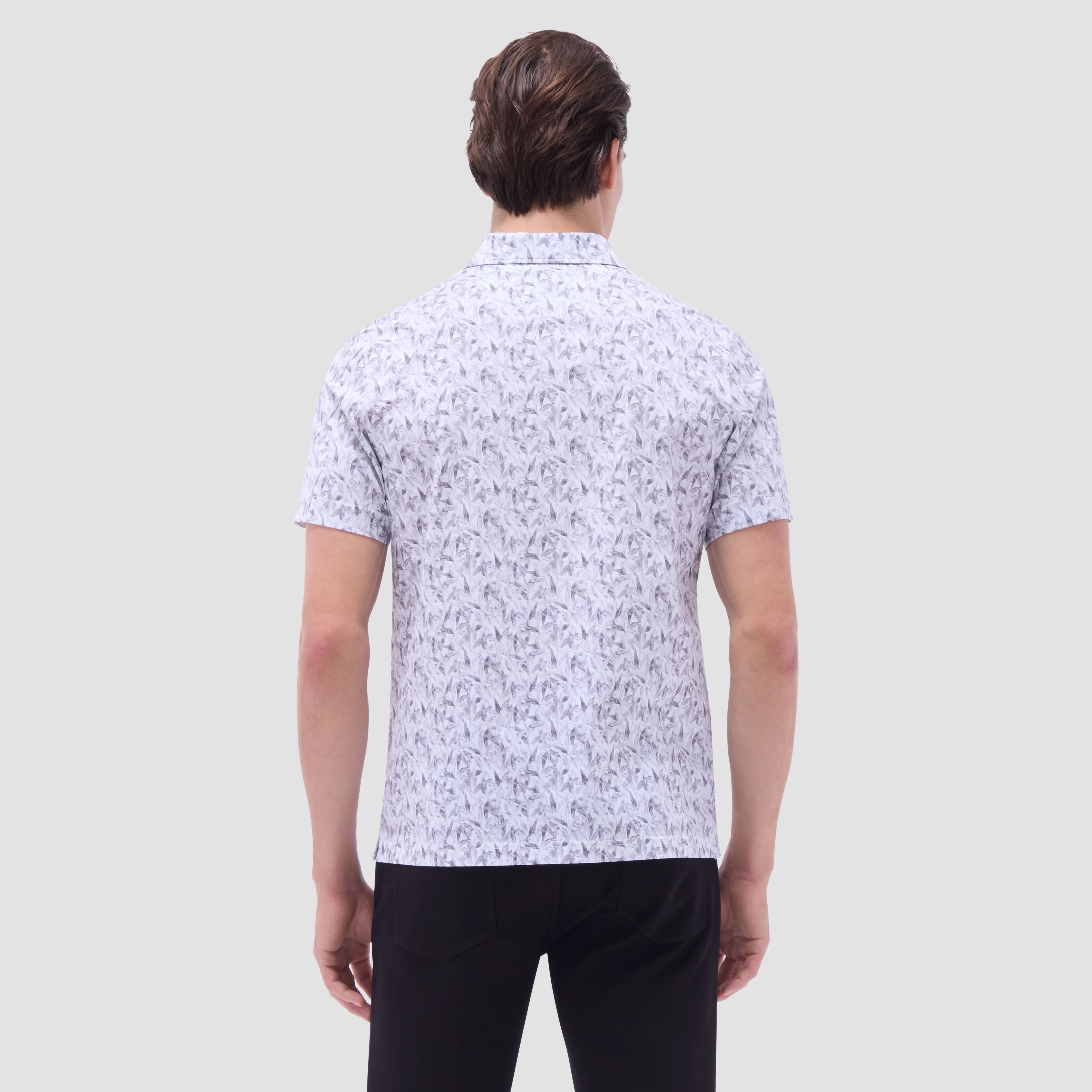 Victor Leaf Print OoohCotton Polo Shirt