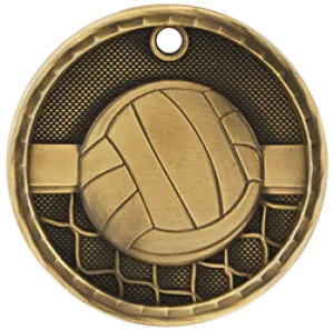 Vollyball 3-D 2" Medal