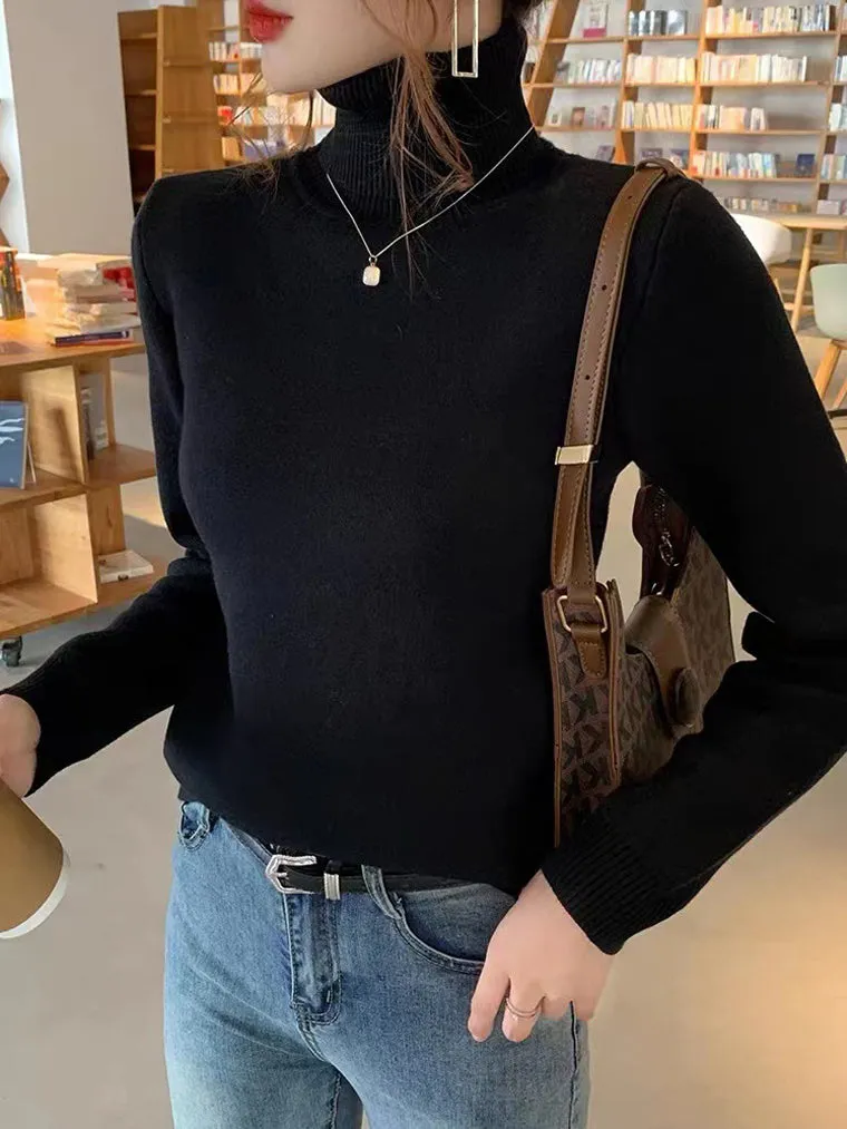 Warm & Comfortable Fleece Turtleneck Sweater