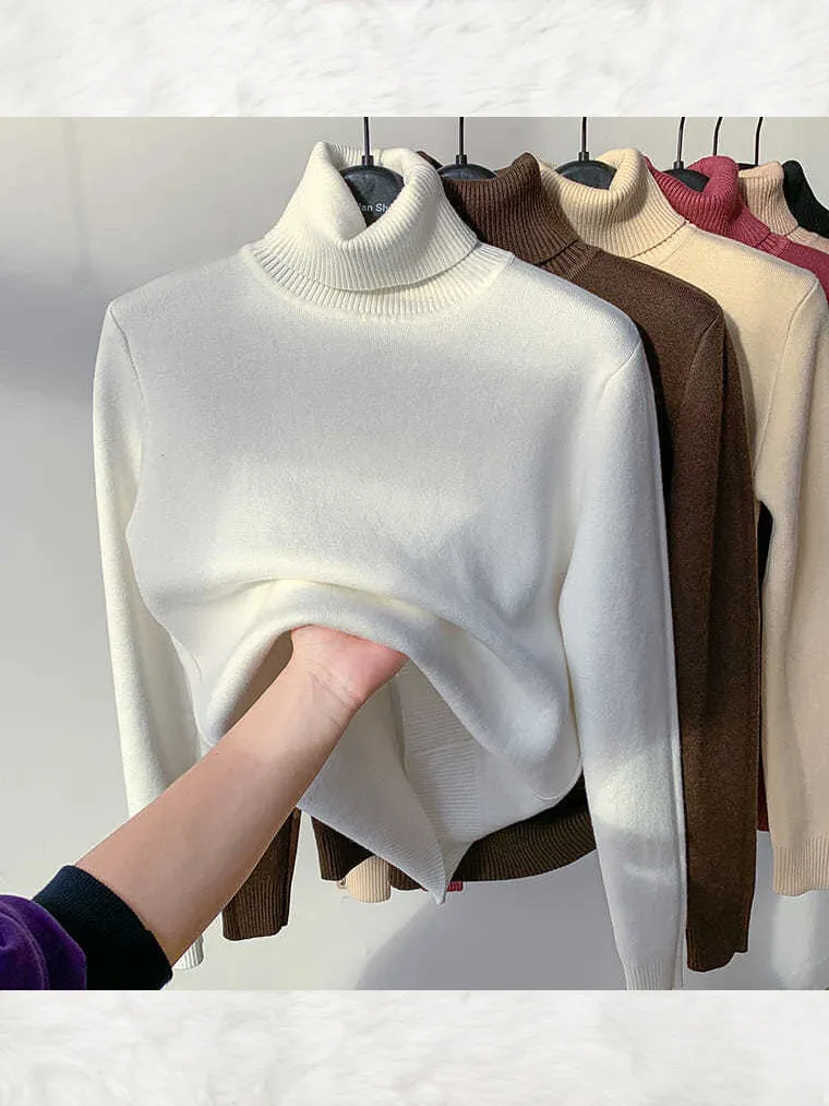 Warm & Comfortable Fleece Turtleneck Sweater