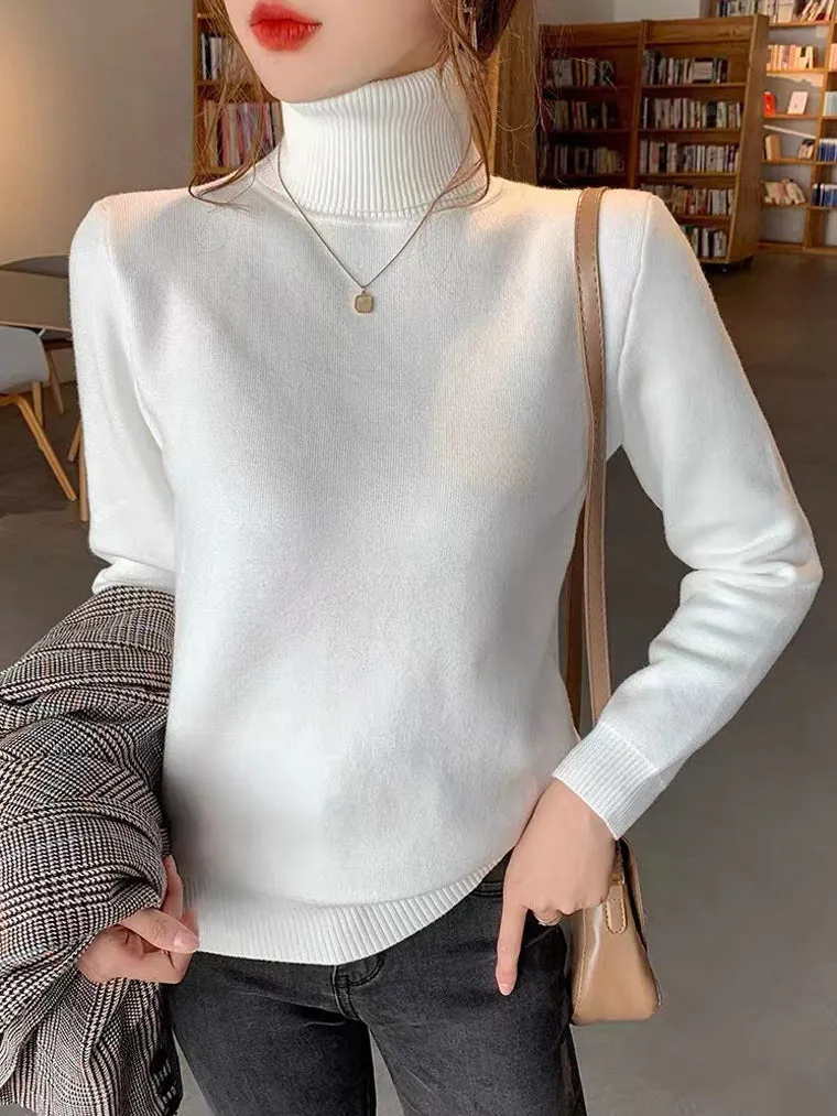Warm & Comfortable Fleece Turtleneck Sweater