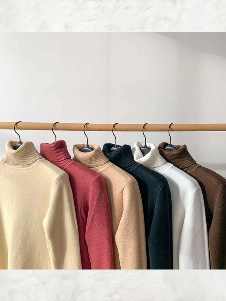 Warm & Comfortable Fleece Turtleneck Sweater