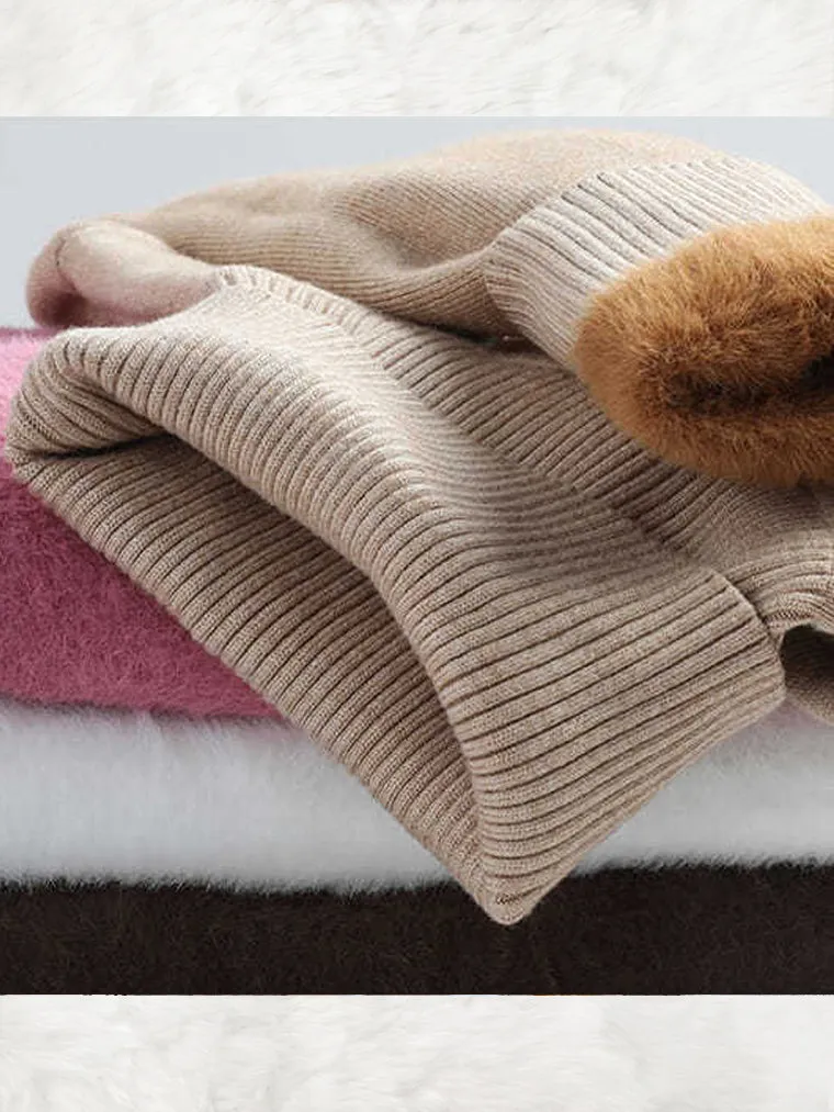 Warm & Comfortable Fleece Turtleneck Sweater