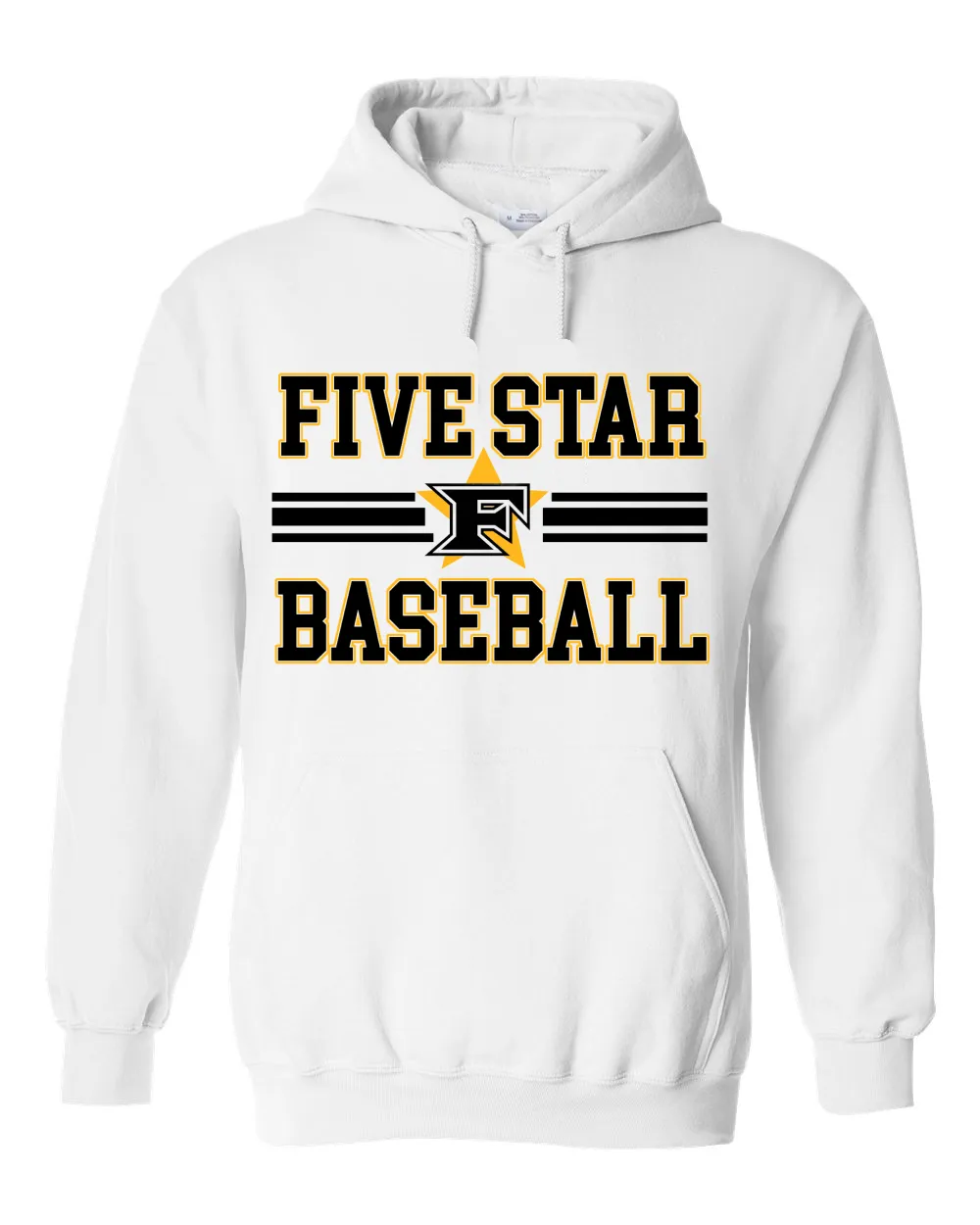 White Five Star Hoodie/ Youth and Adult Sizes