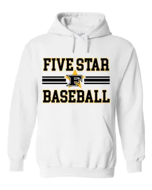White Five Star Hoodie/ Youth and Adult Sizes