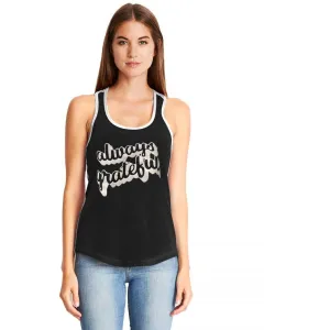 Womens Ideal Color Block Graphic Tank-Always grateful