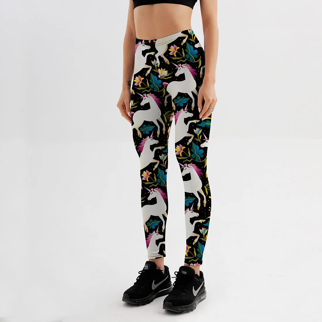 Women's Legging Colored Horse Flower Fitness Pants