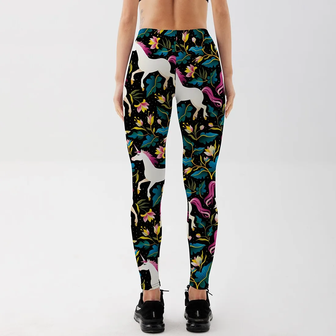 Women's Legging Colored Horse Flower Fitness Pants