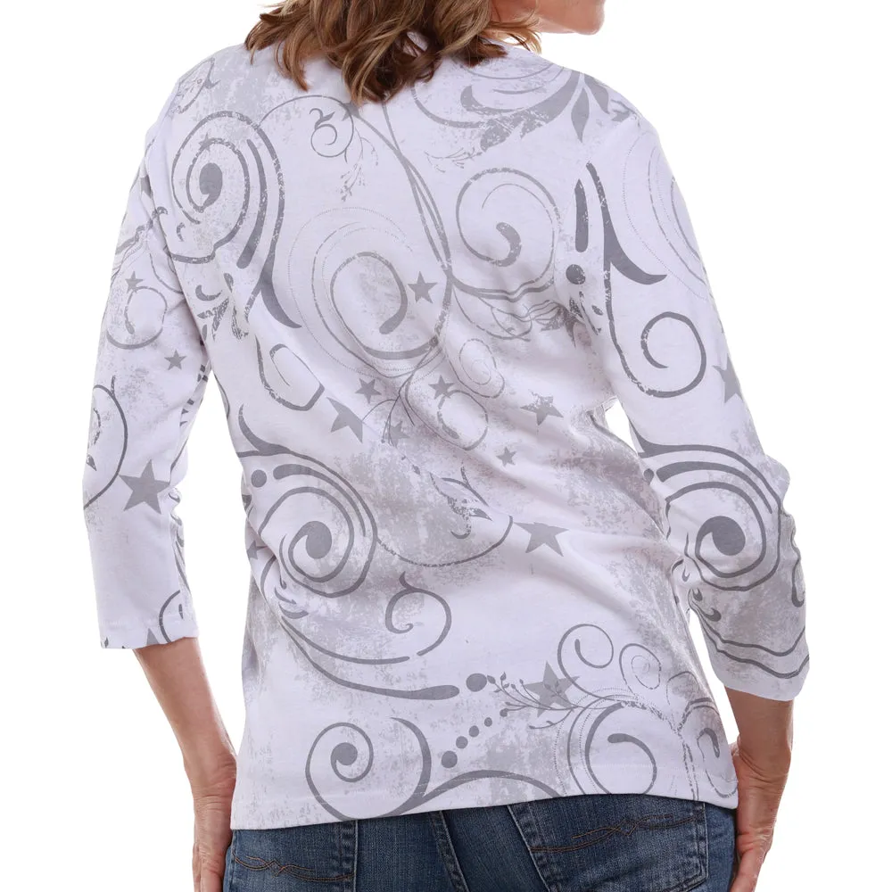Women's Star Spangled 3/4 Sleeve Top