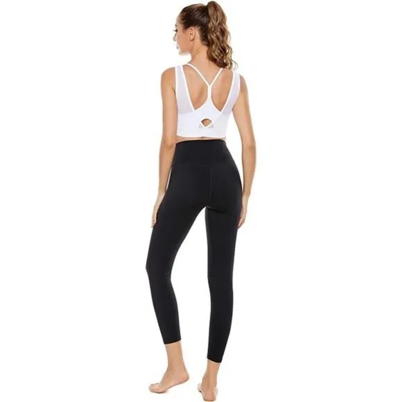 WOMENS Strappy Sports Bra Mesh Open Back Sports Bra for Workout Yoga Gym White-1