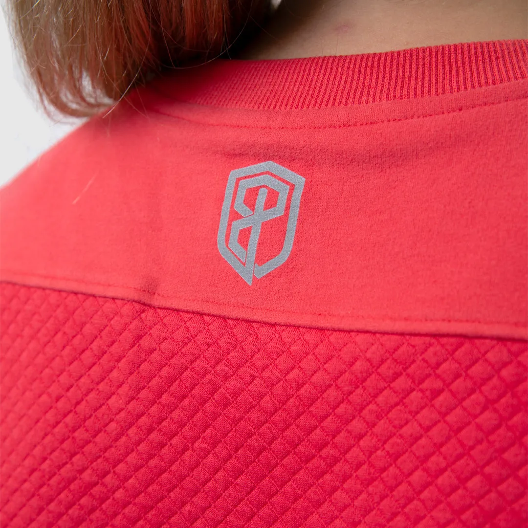 Women's Waffle Crewneck Pullover (Lava)