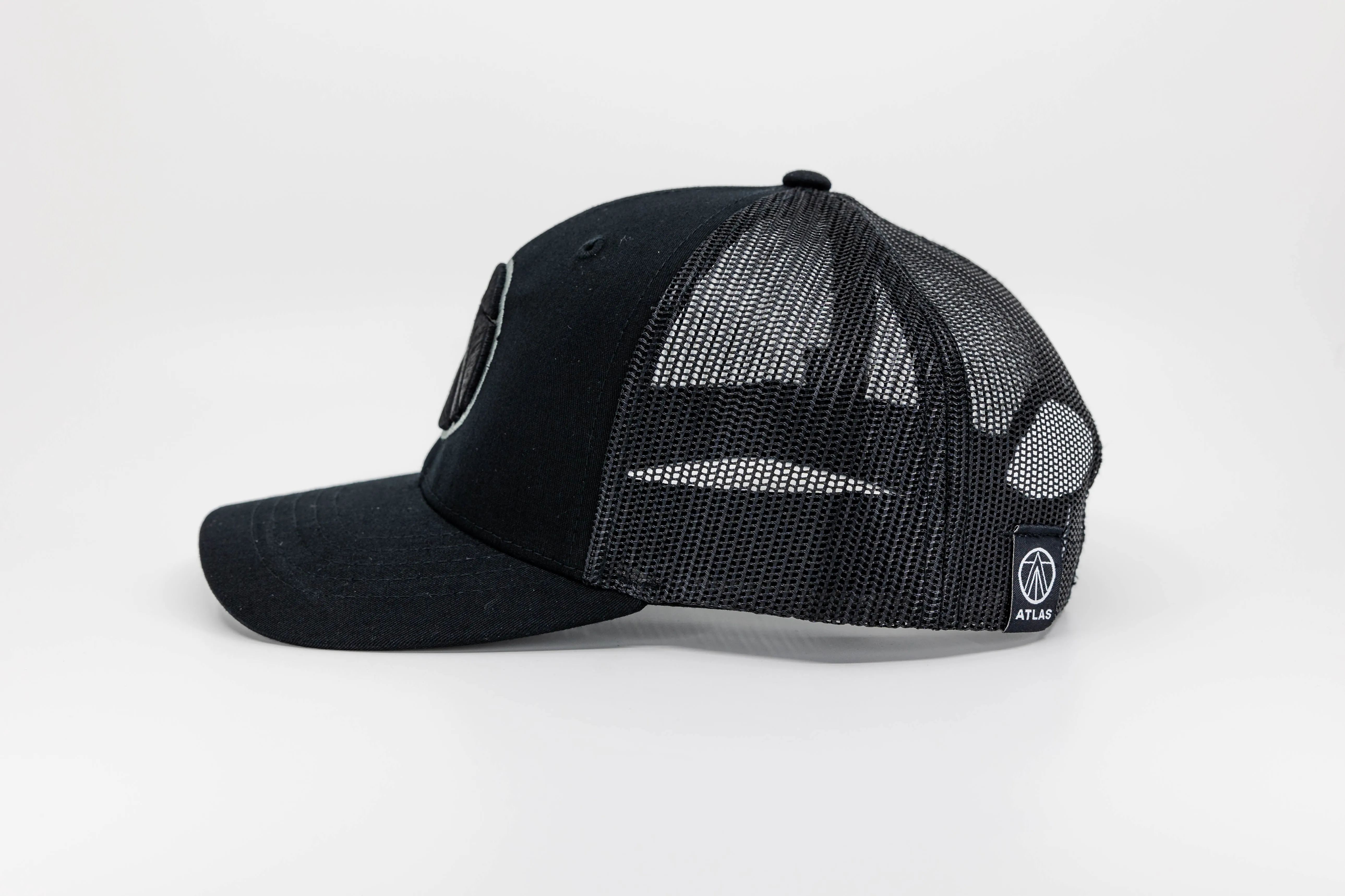 Youth Black Curved Trucker